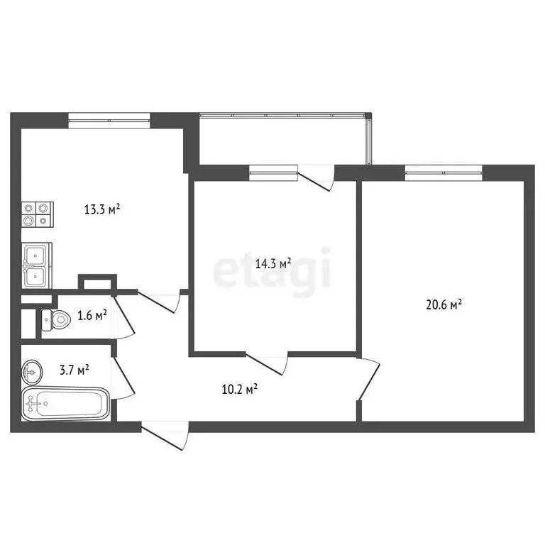 2-комнатная квартира: Санкт-Петербург, Балтийский бульвар, 4 (63.7 м) - Фото 1