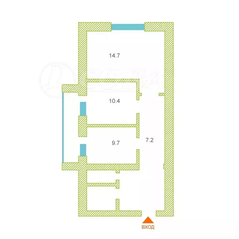 2-комнатная квартира: Тюмень, Широтная улица, 138 (57.7 м) - Фото 2