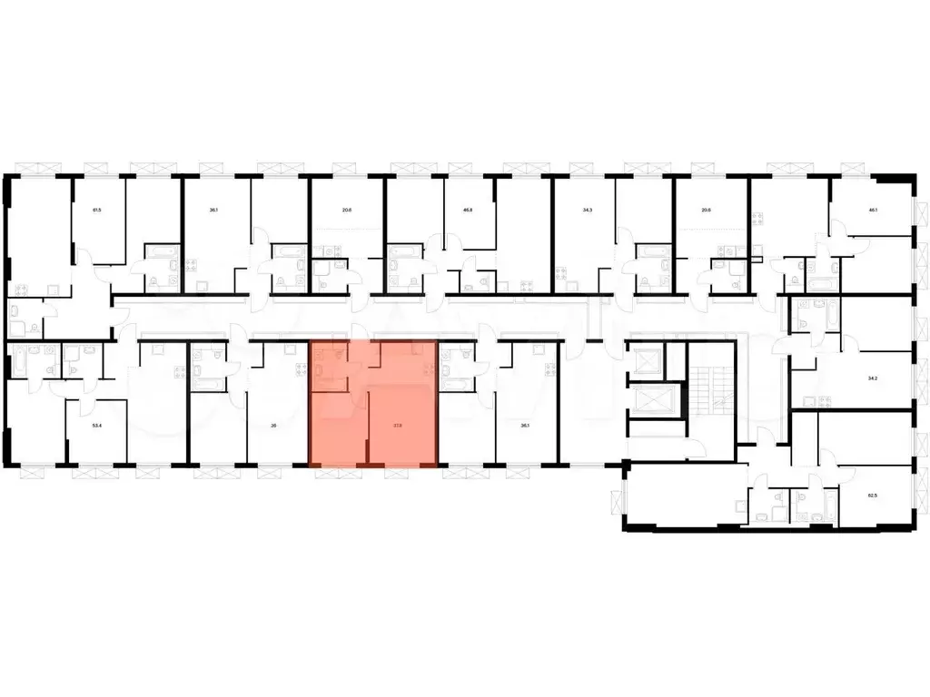 1-к. квартира, 37,8 м, 7/9 эт. - Фото 1