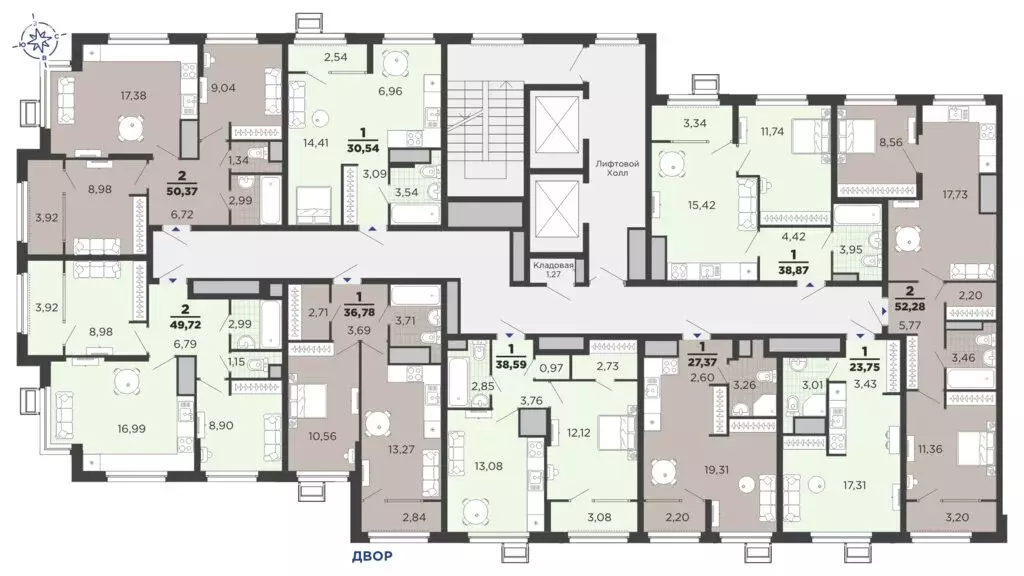 1-комнатная квартира: Рязань, улица Александра Полина, 3 (36.78 м) - Фото 1