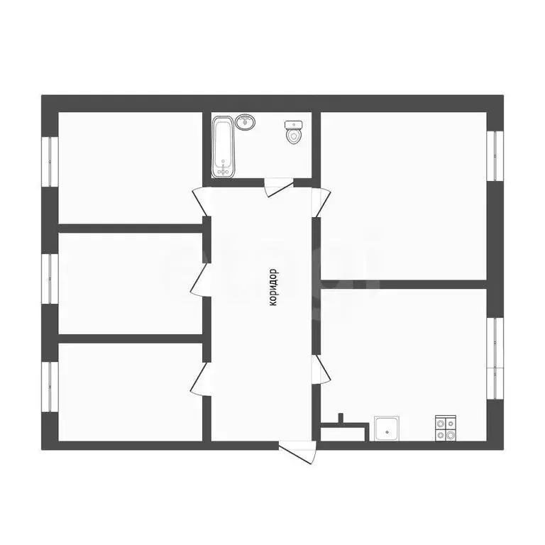 4-комнатная квартира: Северобайкальск, улица Громова, 12 (101.1 м) - Фото 1