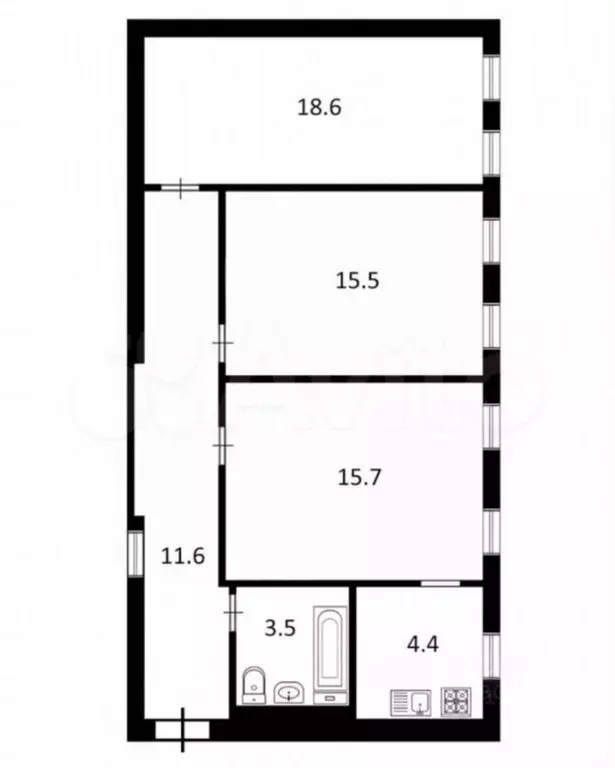 3-к кв. Санкт-Петербург Лиговский просп., 79 (72.6 м) - Фото 1