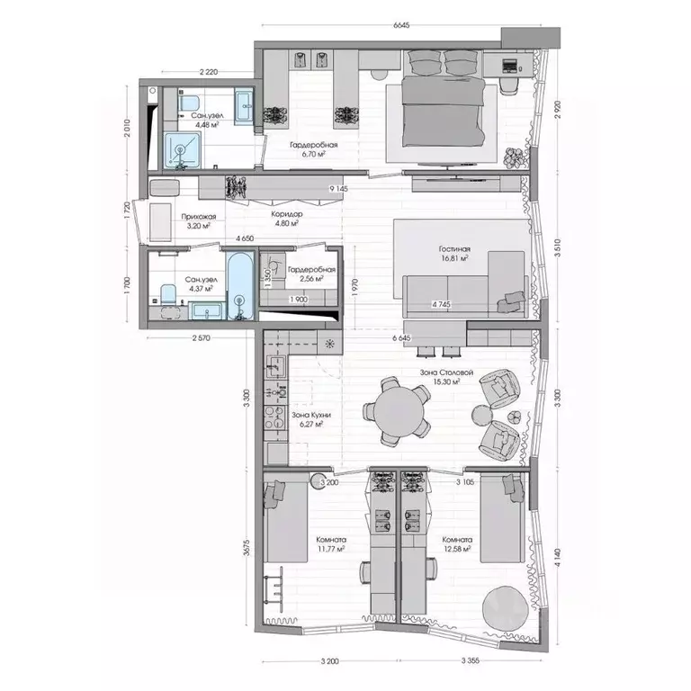 5-к кв. Приморский край, Владивосток ул. Зеленый Бульвар, 30 (105.0 м) - Фото 0