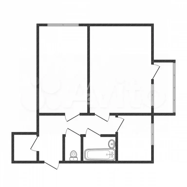 2-к. квартира, 43,1 м, 7/9 эт. - Фото 0
