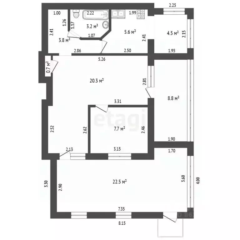 3-к кв. Крым, Саки ул. Санаторная (77.1 м) - Фото 1