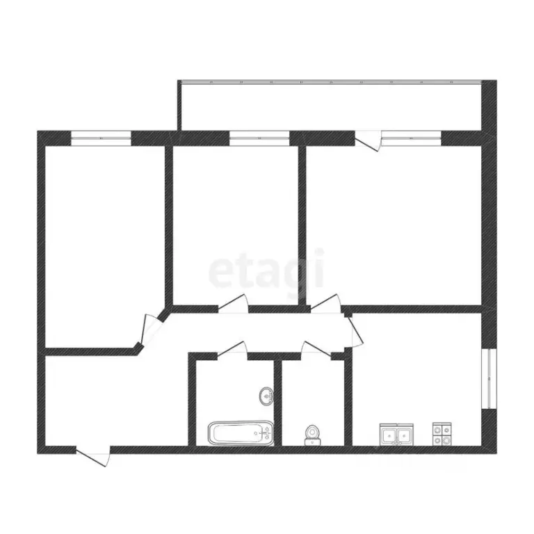 3-к кв. Тюменская область, Тюмень Широтная ул., 211к1 (72.4 м) - Фото 1