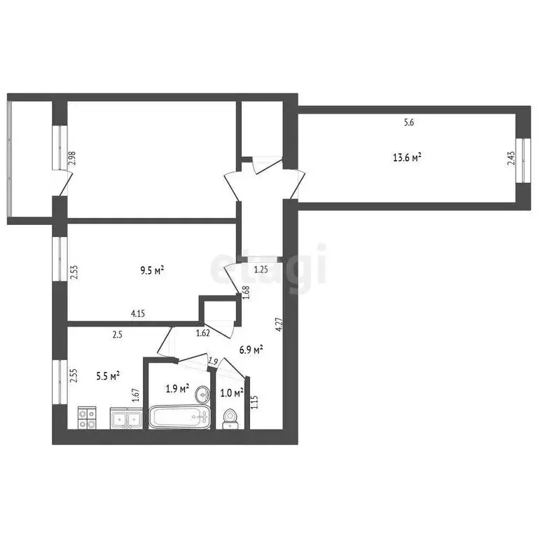 3-комнатная квартира: Котлас, улица Маяковского, 12А (58.4 м) - Фото 1