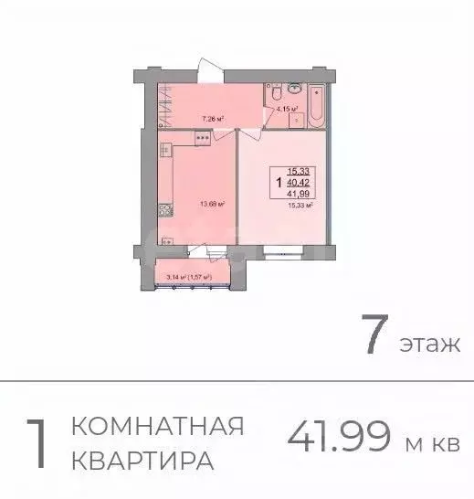 1-к кв. Костромская область, Кострома Привокзальная ул., 12 (40.42 м) - Фото 1