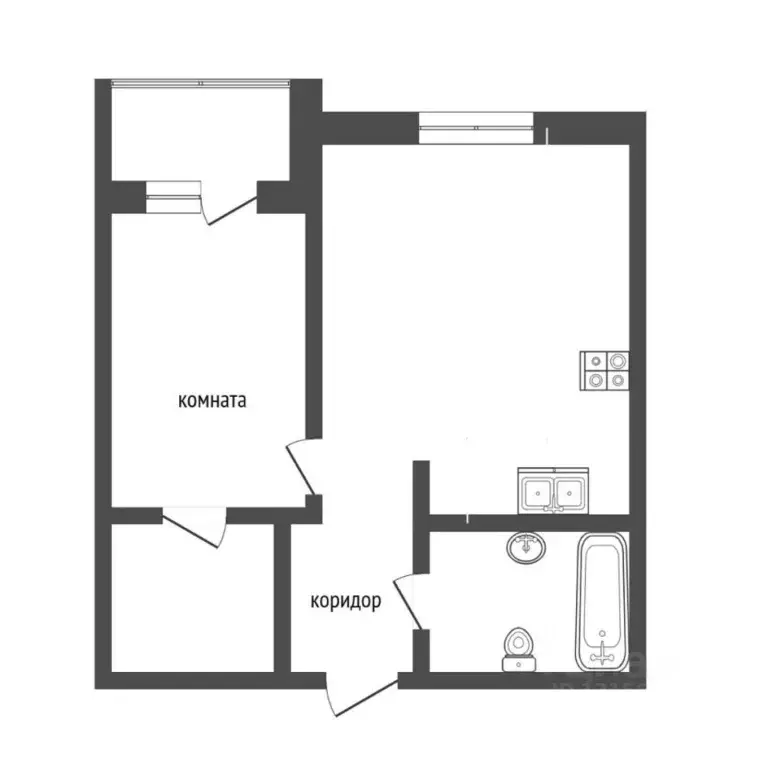 2-к кв. Тюменская область, Тюмень Полевая ул., 105к2 (41.3 м) - Фото 2