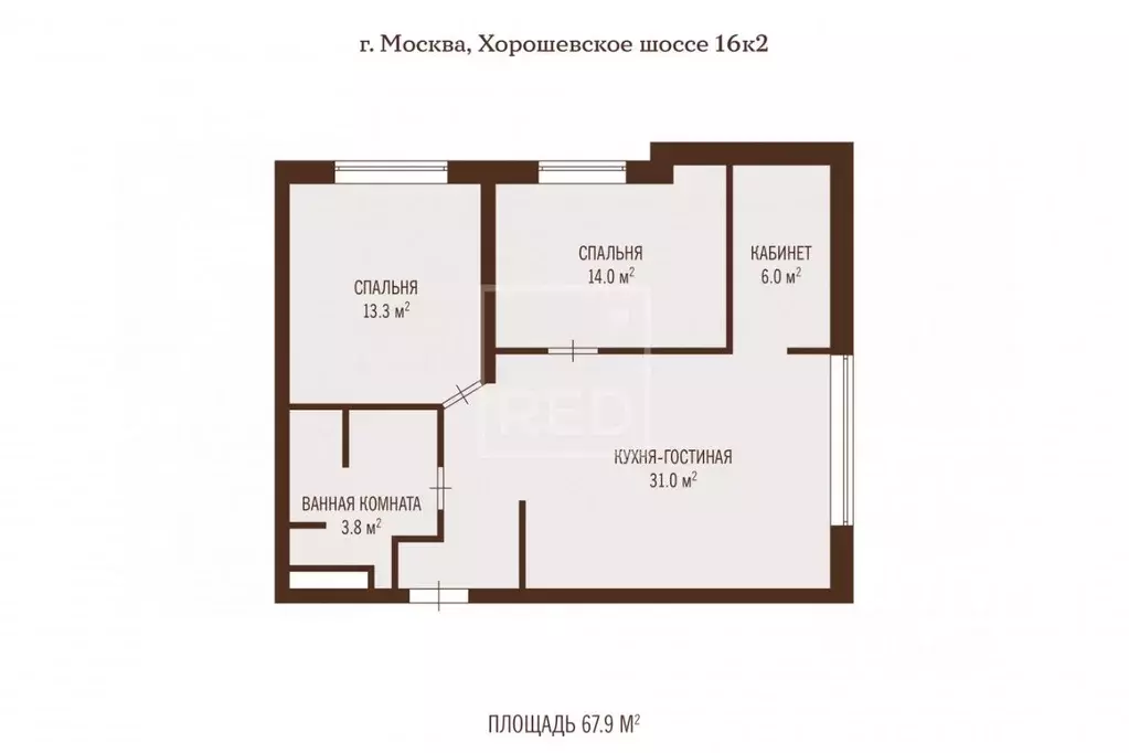 2-к кв. Москва Хорошевское ш., 16к2 (67.9 м) - Фото 2