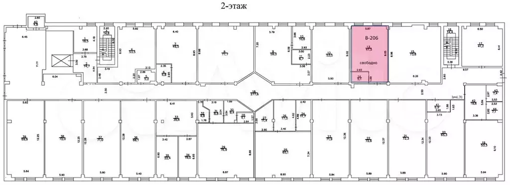 В-206 Помещение Свободного назначения, 52.8 м - Фото 0