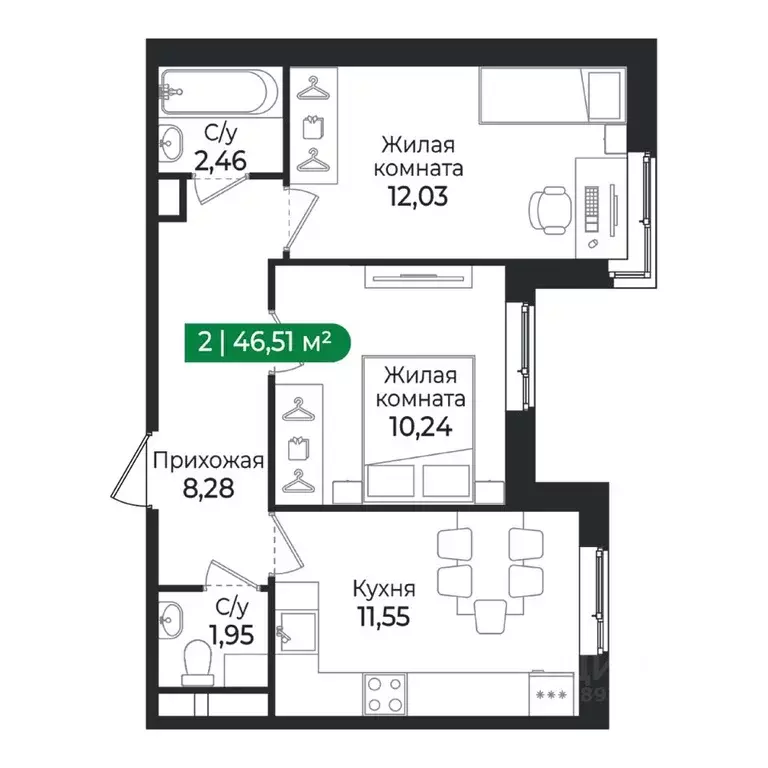 2-к кв. Ленинградская область, Сертолово Всеволожский район, Сертолово ... - Фото 1