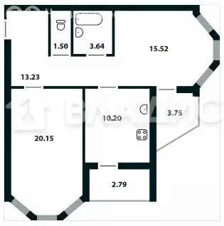 2-комнатная квартира: Липецк, улица Дмитрия Фурсова, 2 (64.52 м) - Фото 0