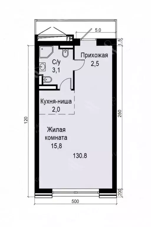Квартира-студия: Москва, Новоостаповская улица, 20 (23.4 м) - Фото 1