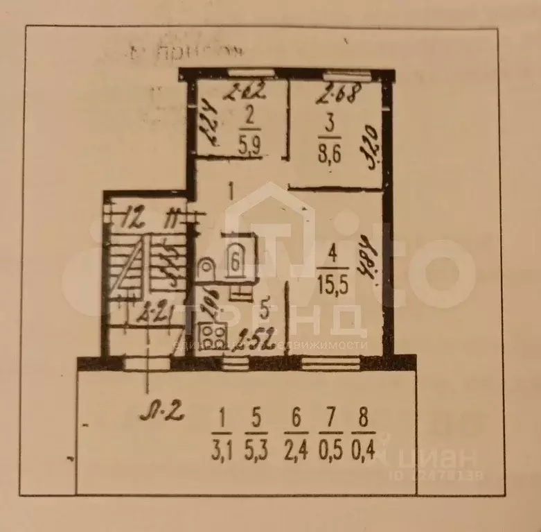 3-к кв. Санкт-Петербург ул. Костюшко, 70 (41.7 м) - Фото 1