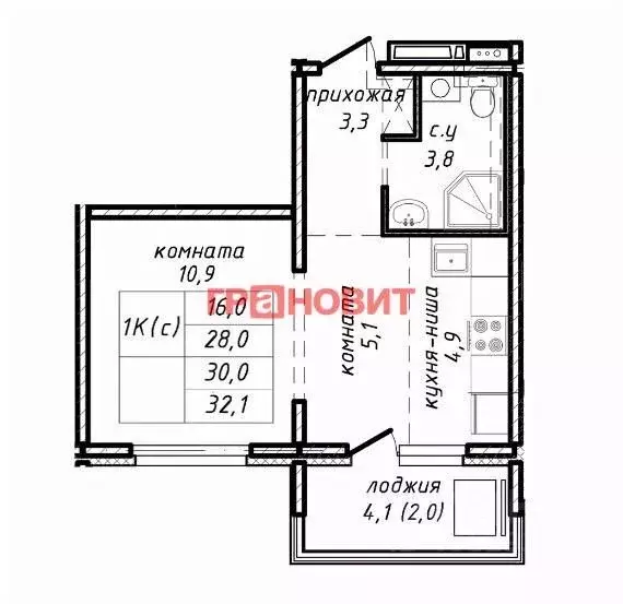 1-к кв. Новосибирская область, Новосибирск ул. Связистов, 162 (30.0 м) - Фото 1