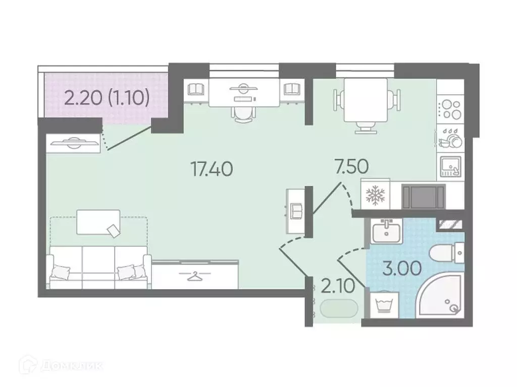 Продаётся 1-к квартира, 31.1 м - Фото 0
