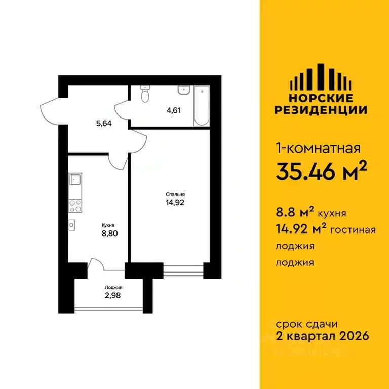 1-к кв. Ярославская область, Ярославль пос. Норское, Норские ... - Фото 1