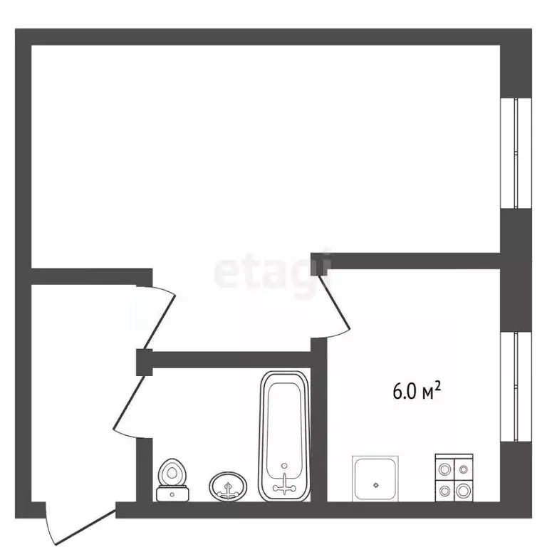 1-к кв. Тюменская область, Тюмень Ямская ул., 87 (29.3 м) - Фото 2