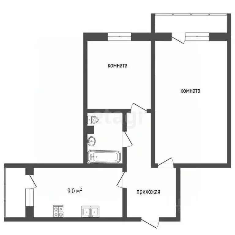 2-к кв. Ростовская область, Ростов-на-Дону просп. 40-летия Победы, 97в ... - Фото 2