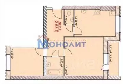 2-к кв. Ярославская область, Ярославский муниципальный округ, пос. ... - Фото 2