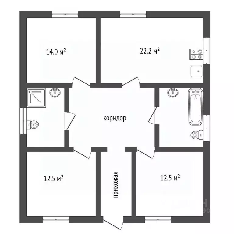 Дом в Воронежская область, с. Новая Усмань ул. Хлеборобов, 105 (96 м) - Фото 2