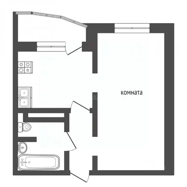 1-к кв. Тюменская область, Тюмень ул. Федюнинского, 58 (41.0 м) - Фото 2