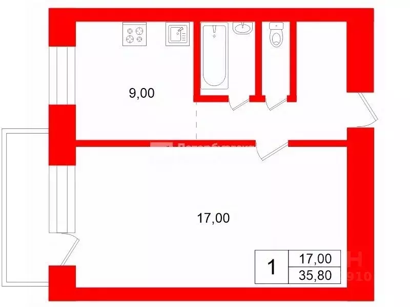 1-к кв. Ленинградская область, Лужский район, Оредежское с/пос, д. ... - Фото 2