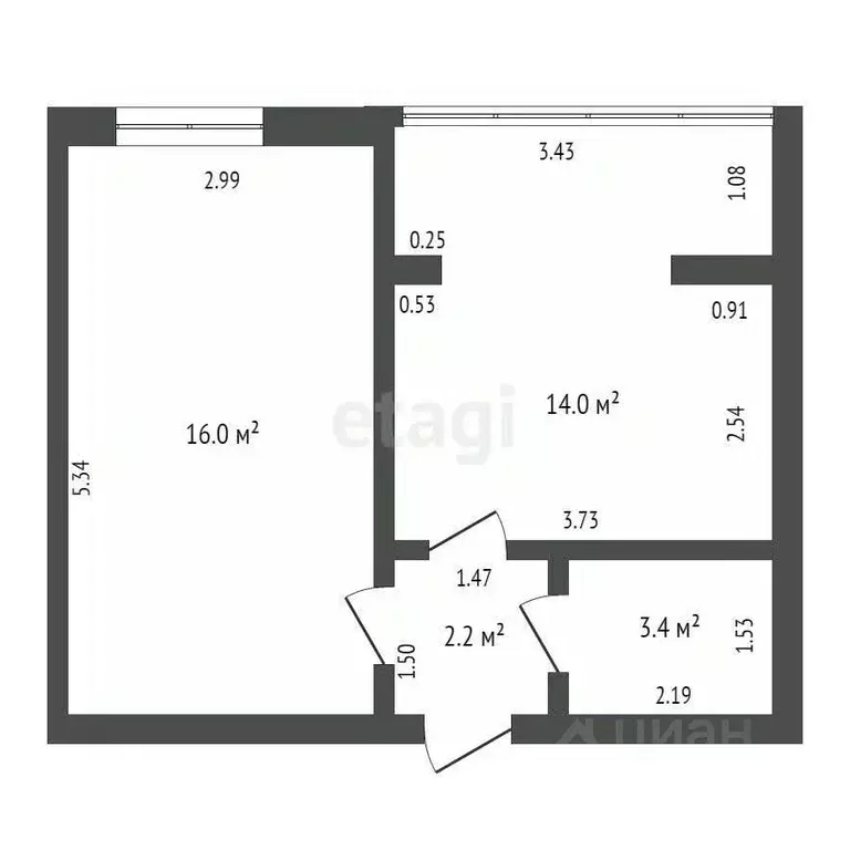 1-к кв. Ростовская область, Таганрог ул. Адмирала Крюйса, 19 (35.6 м) - Фото 1