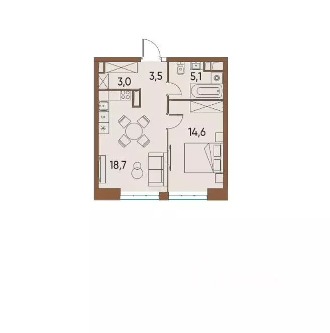 1-к кв. Москва ул. Нижние Мневники, 7 (44.3 м) - Фото 2
