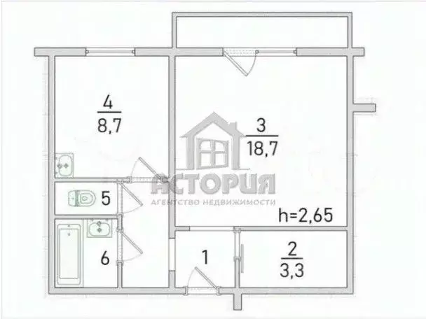1-к кв. Красноярский край, Красноярск ул. Молокова, 46 (40.5 м) - Фото 1