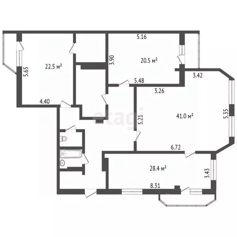 3-к кв. Ханты-Мансийский АО, Сургут просп. Ленина, 74 (159.3 м) - Фото 2