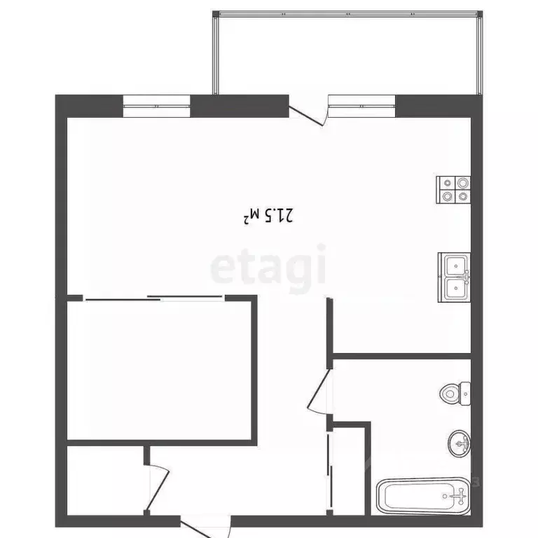 1-к кв. Ханты-Мансийский АО, Сургут Университетская ул., 19 (44.2 м) - Фото 2