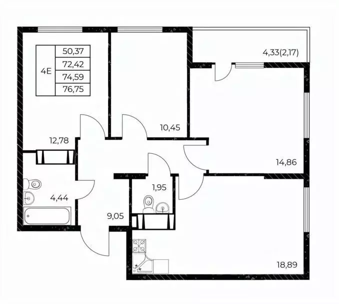 3-к кв. Ростовская область, Ростов-на-Дону Звезда Столицы 2 жилой ... - Фото 1