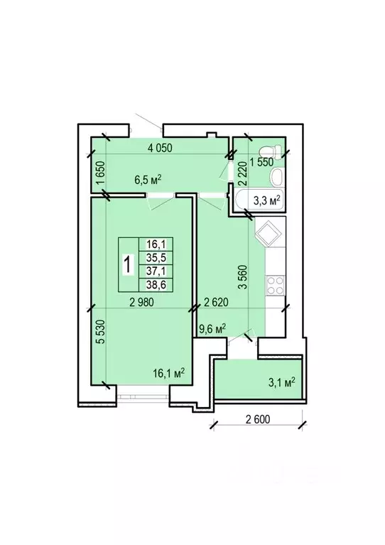 1-к кв. Саратовская область, Энгельс Новобазарная ул., 4 (38.6 м) - Фото 0