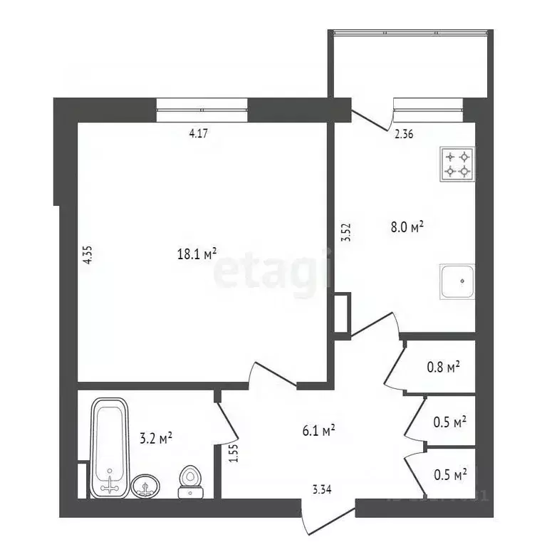 1-к кв. Ямало-Ненецкий АО, Новый Уренгой Восточный мкр, 6/4 (37.2 м) - Фото 1