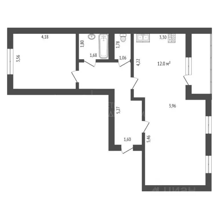 2-к кв. Тюменская область, Тюмень ул. Избышева, 8 (64.9 м) - Фото 1