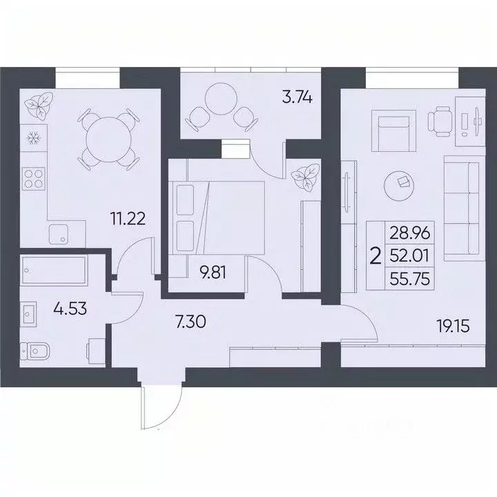 2-к кв. Саратовская область, Татищево рп  (55.75 м) - Фото 1