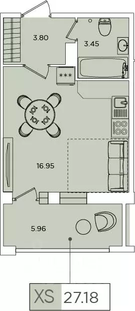 Студия Санкт-Петербург Планерная ул., 87к1 (26.8 м) - Фото 0