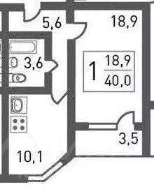 1-к кв. Москва ул. Вертолетчиков, 1 (41.0 м) - Фото 0