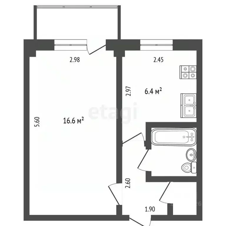 1-к кв. Калужская область, Калуга ул. Карла Либкнехта, 11 (30.7 м) - Фото 1