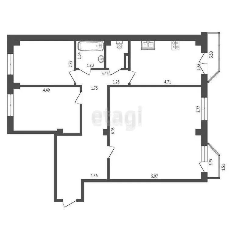 3-комнатная квартира: Абакан, улица Маршала Жукова, 89 (100.5 м) - Фото 0