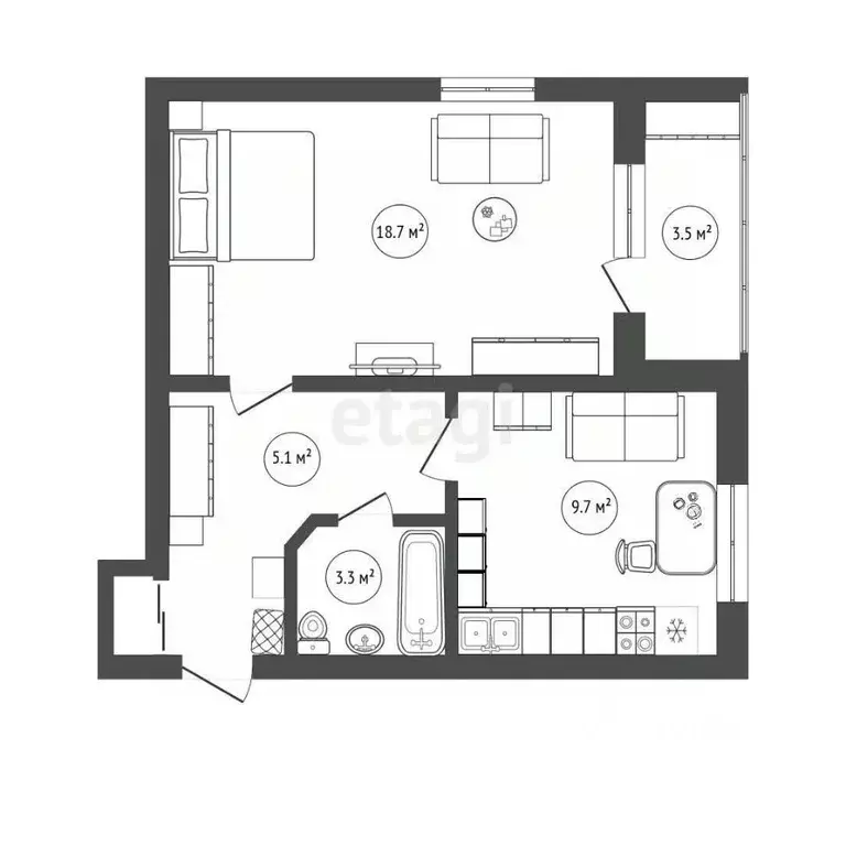1-к кв. Тюменская область, Тюменский муниципальный округ, с. Червишево ... - Фото 2