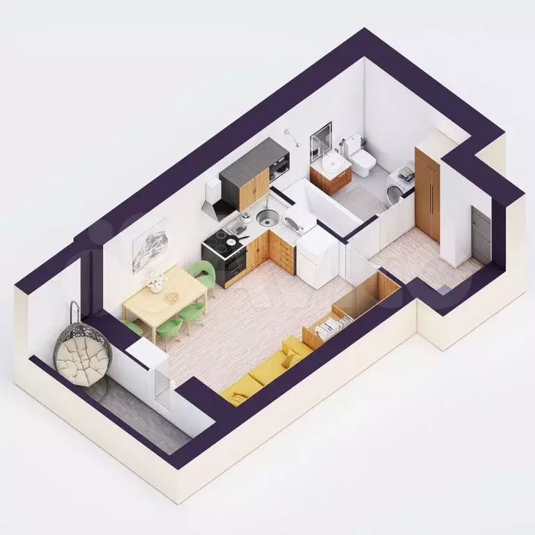 Квартира-студия, 28 м, 8/20 эт. - Фото 1