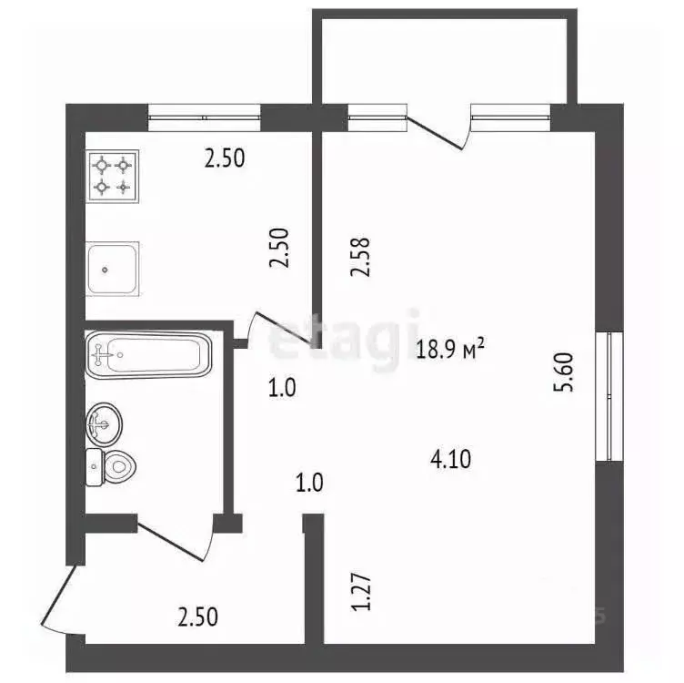 1-к кв. Липецкая область, Липецк ул. Космонавтов, 58/3 (30.9 м) - Фото 1
