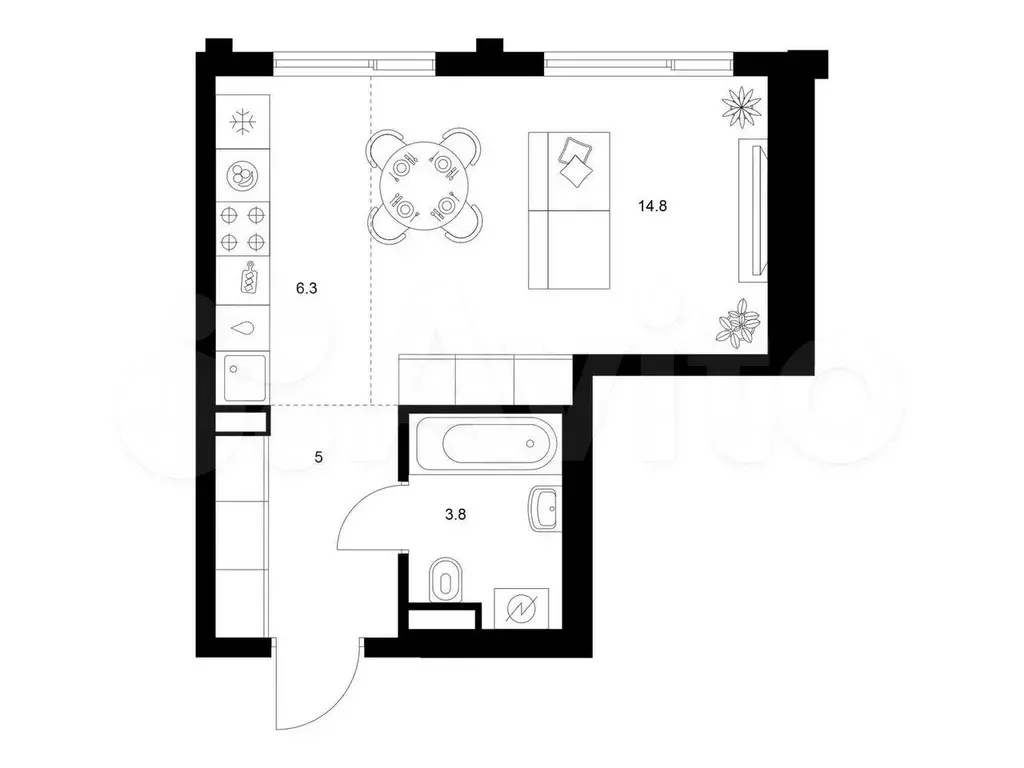Квартира-студия, 29,9 м, 13/32 эт. - Фото 0