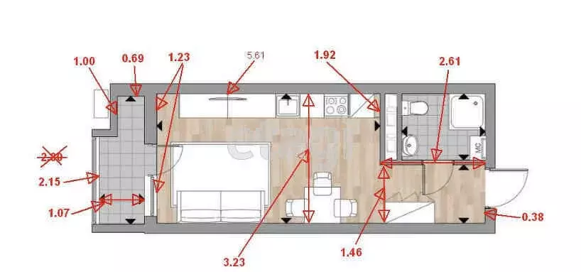 Квартира-студия: Анапа, Супсехское шоссе, 39к16 (29 м) - Фото 1