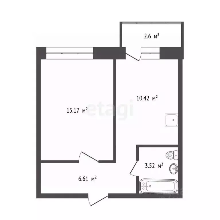 1-к кв. Красноярский край, Красноярск ул. Апрельская, 1А (35.8 м) - Фото 2