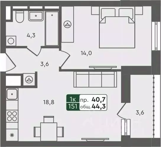 1-к кв. Курганская область, Курган Заозерный жилрайон, 6А мкр, 25/4 ... - Фото 0
