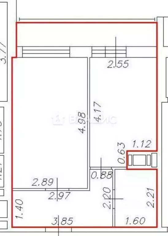 1-к кв. Санкт-Петербург ул. Маршала Казакова, 70к1с2 (33.9 м) - Фото 2